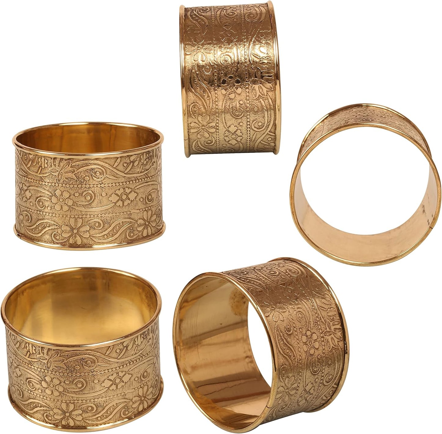 Gorgeous Beautifully Handcrafted Floral Large Size Gold Color Party Dining Table Napkin Holders (Set Of 6)