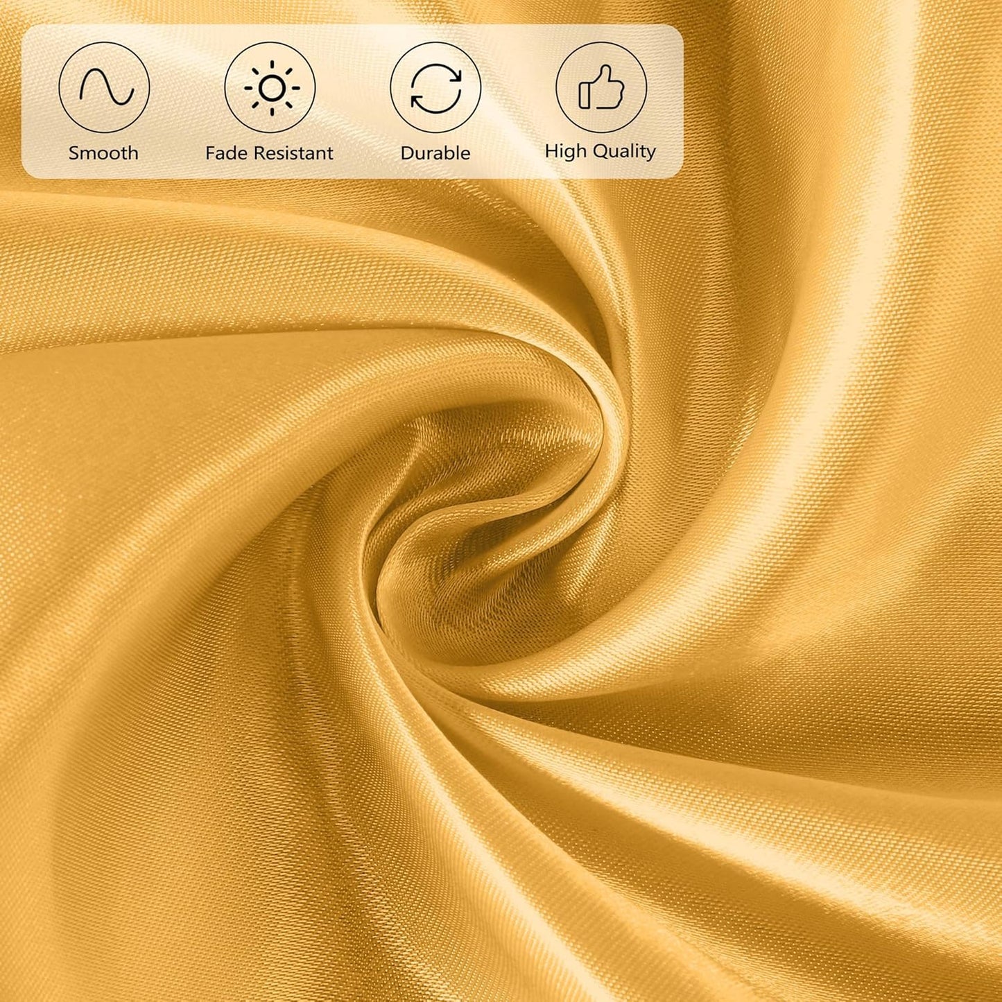 Ruisita 120 Inches Round Satin Tablecloths Gold Overlay Round Satin Table Cover Bright Silk Tablecloth Smooth Fabric Tablecloth for Wedding Banquet Table Decoration