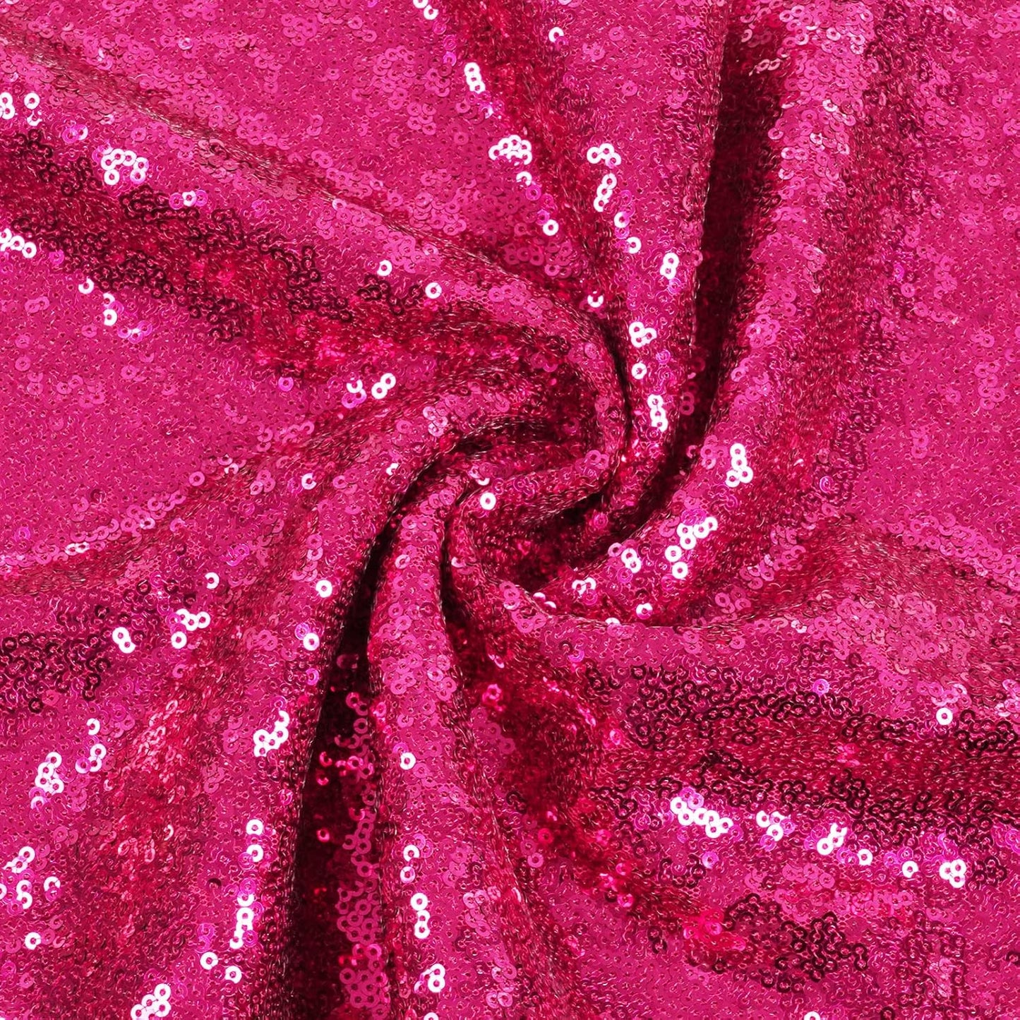 SquarePie Sequin Tablecloth 50 x 72 Inch Hot Pink Glitter Table Linen for Wedding Party