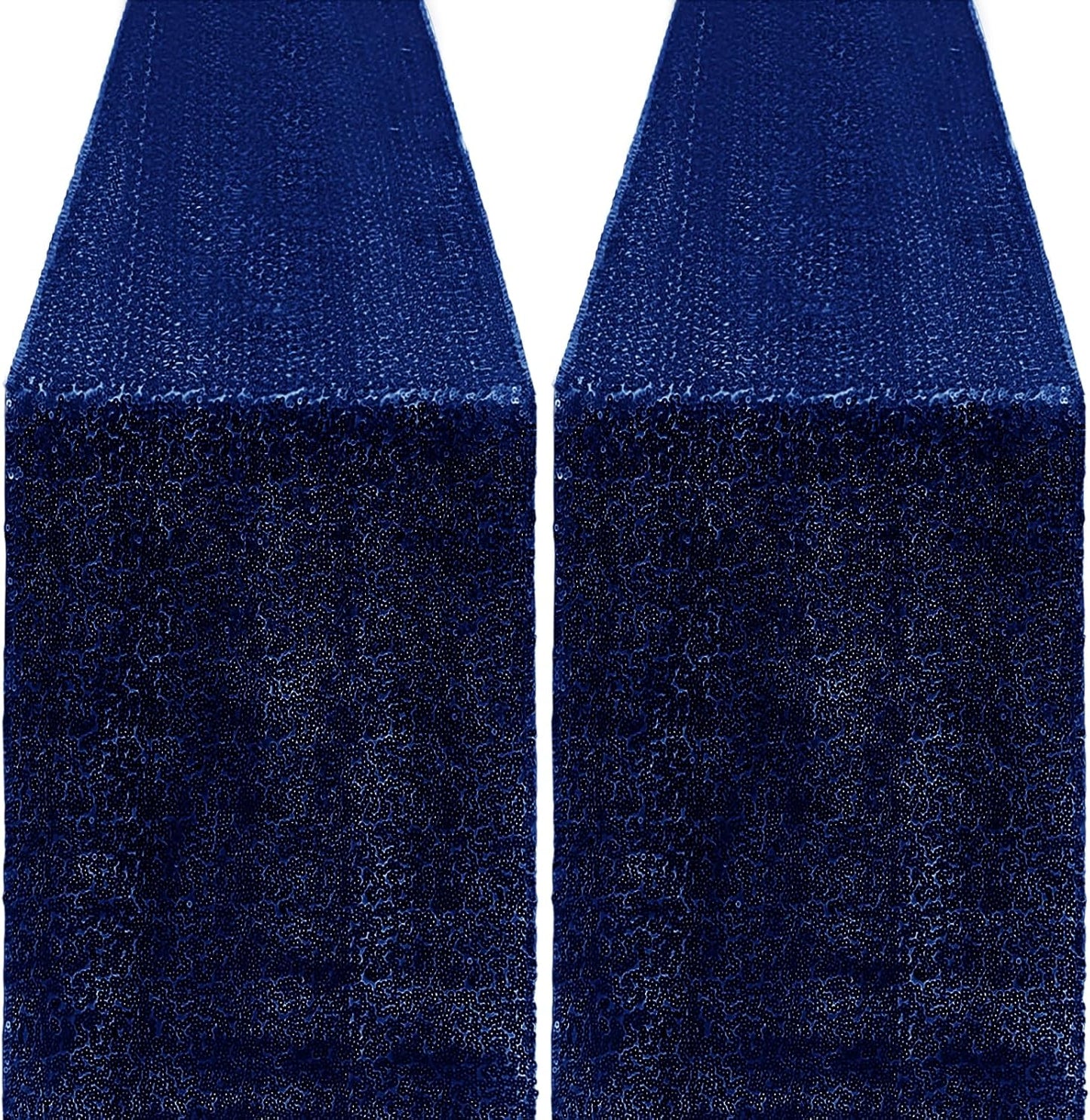 2 Packs 12 x 72 inches Sequin Table Runner, Navy Blue Glitter Table Runner for Birthday Party Supplies Wedding Engagement Baby Shower Holiday Celebration Event Decorations