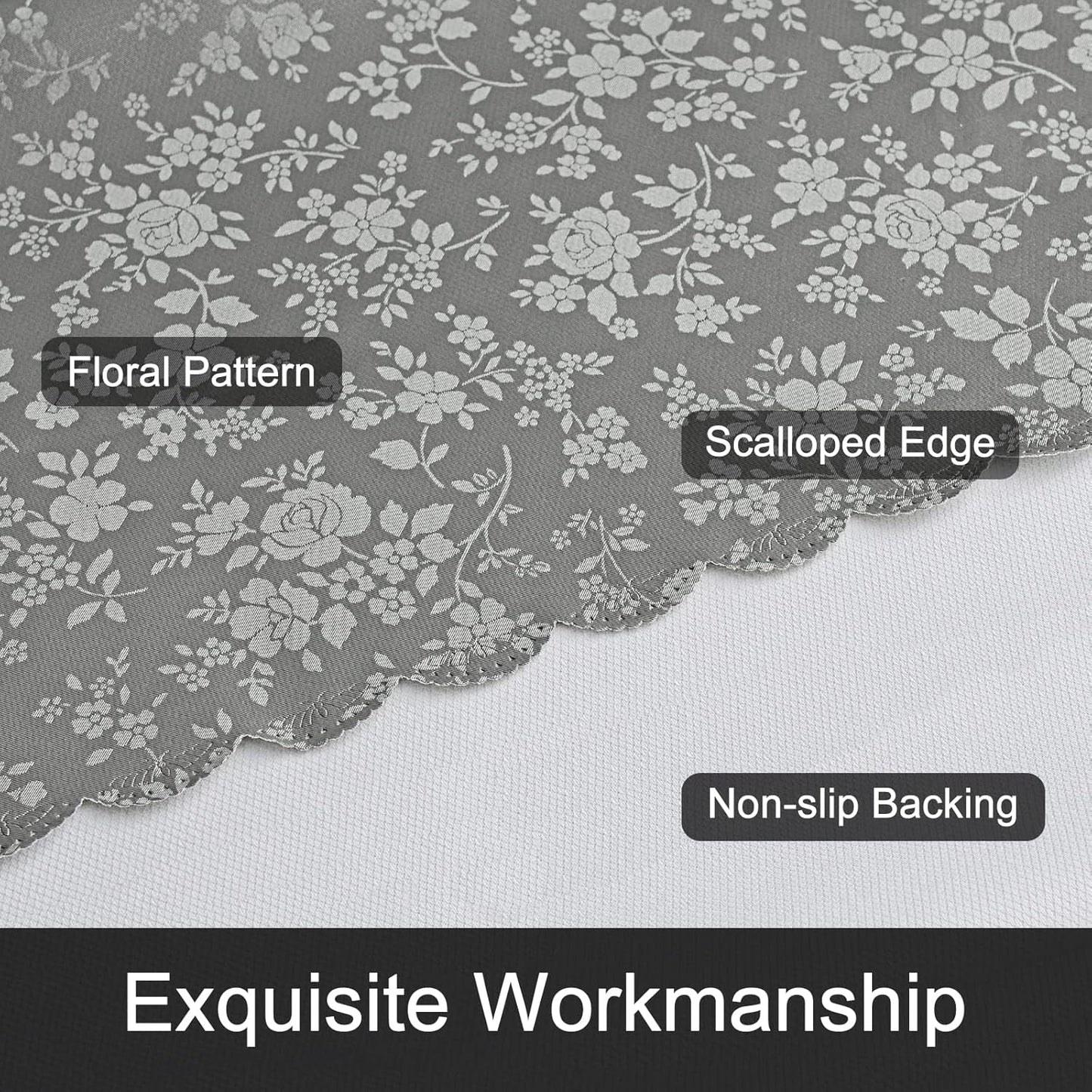 Smiry Rectangle Table Cloth, Waterproof Heavy Duty Vinyl Tablecloths, Wipeable Washable Table Cover for Kitchen and Dining Room (Grey, 54" X 120")