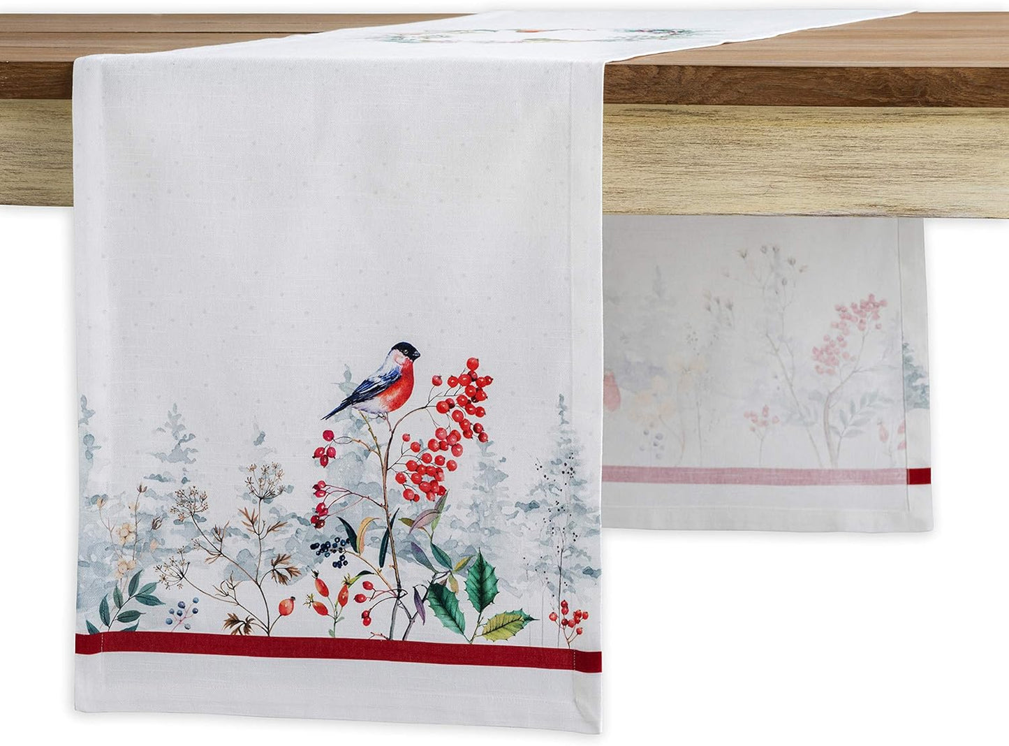 Maison d' Hermine Table Runner 100% Cotton Single Layer Table Runners 60 inches Long Decorative for Home Kitchen Dining Party Baby Shower Wedding Bridal Shower (Morzine, 14.50" x 60")