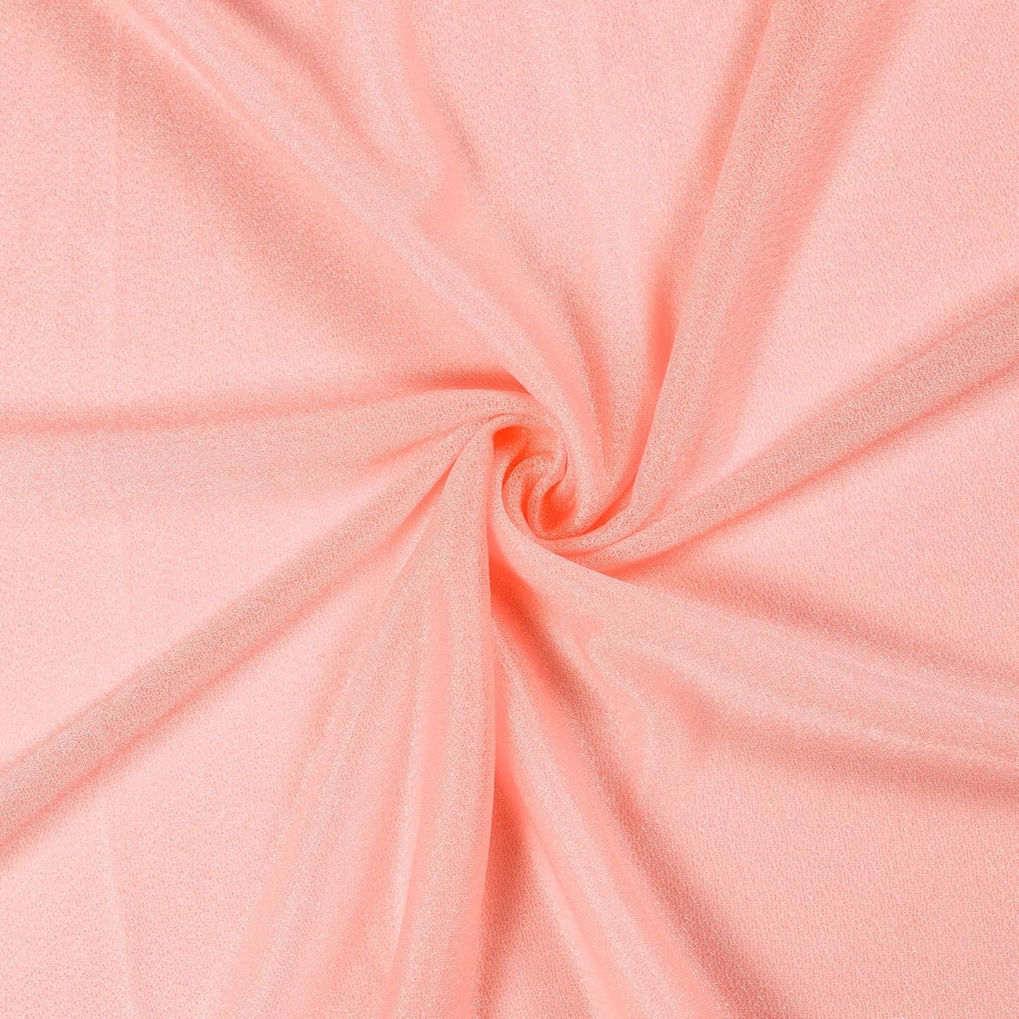 VDS Pack of 2 Panel (30 Inch X 100 Feet) Wedding Arch Draping Fabric Sheer Chiffon Fabric Drapery for Wedding Ceremony Reception Swag Backdrop Canopy Chuppah ARBO Altars Decoration (Peach)