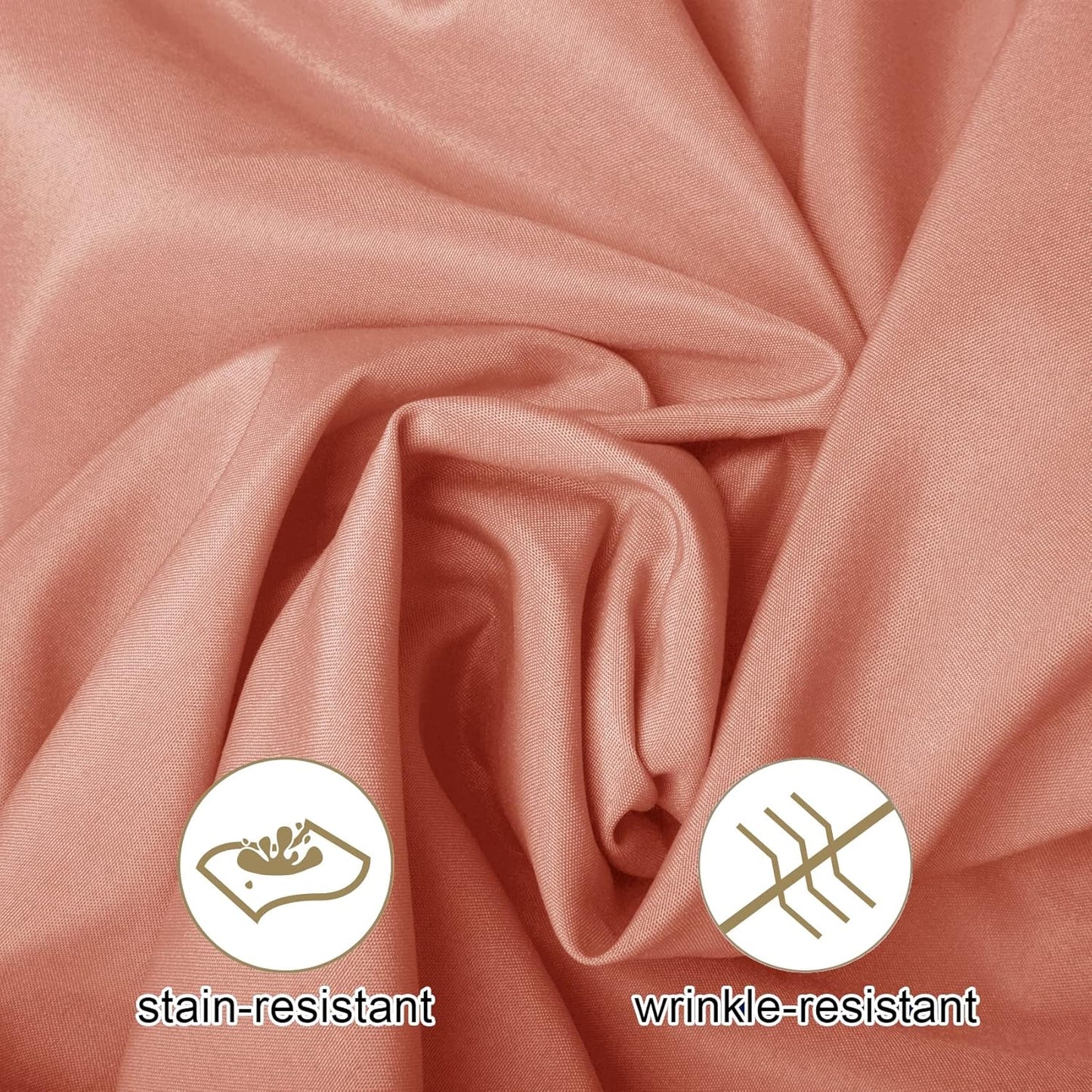 Ascoza 2pack 132 Inch Dusty Pink Round Tablecloth in Washable Polyester Fabric for Wedding/Banquet/Restaurant/Parties