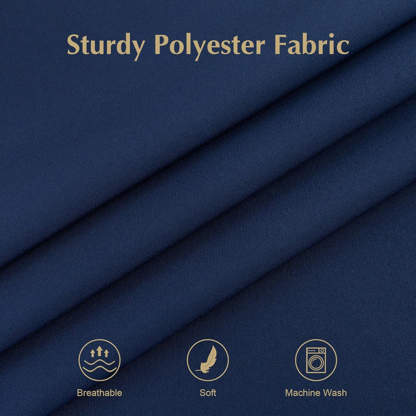 2 Pack Square Table Cloth 60X60 Inch Navy Washable Fabric Tablecloth Polyester Solid Dining Table Cover for Birthday Party Dinner Holiday Outdoor Indoor