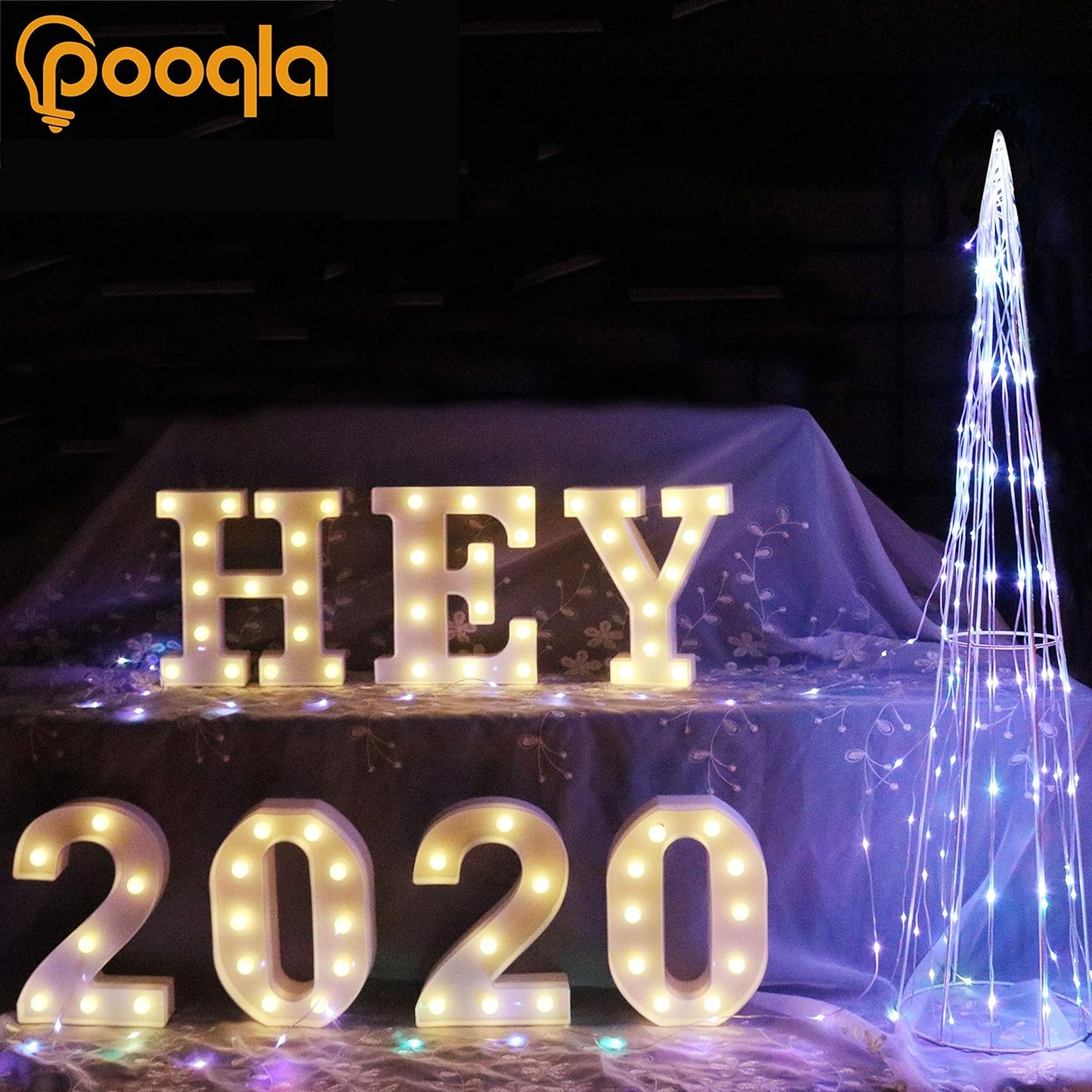 Pooqla LED Marquee Letter Lights Sign, Light Up Alphabet Letter for Home Party Wedding Decoration O