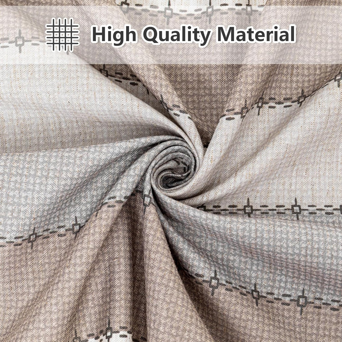MYSKY HOME Table Cloth 60x84 in Rectangle, Heavy Duty Linen Look Waterproof Tablecloths Farmhouse Tablecloth, Wrinkle Free Table Cover with Coffee Lines for Kitchen Dining, Party