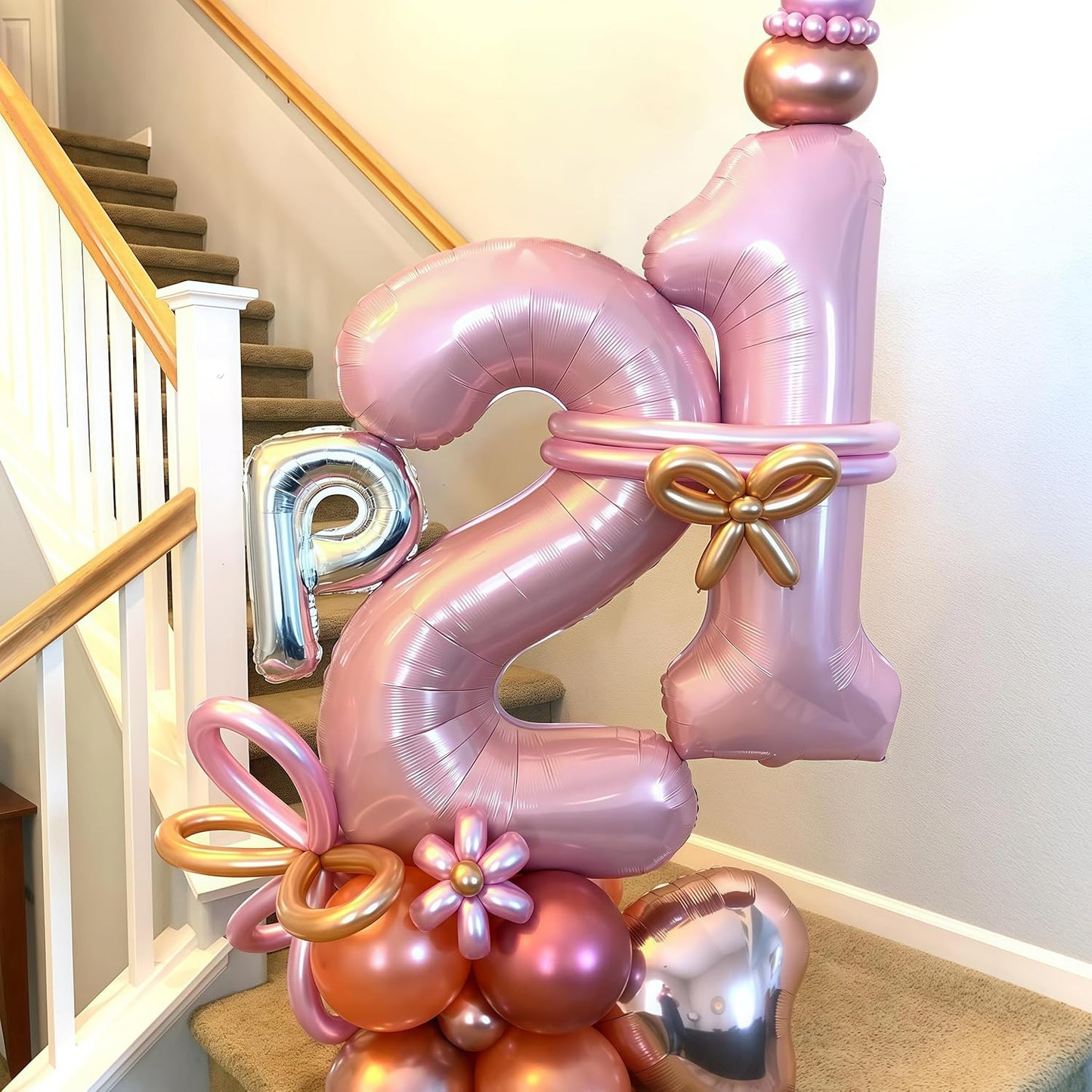 Pastel Pink 10 Balloons Number, 40 Inch Foil Number 1 & 0 Balloons for 10 Year Old Birthday Decorations, Large Self Inflating Mylar Light Pink Balloon for Girls 10th Birthday Party Anniversary Decor