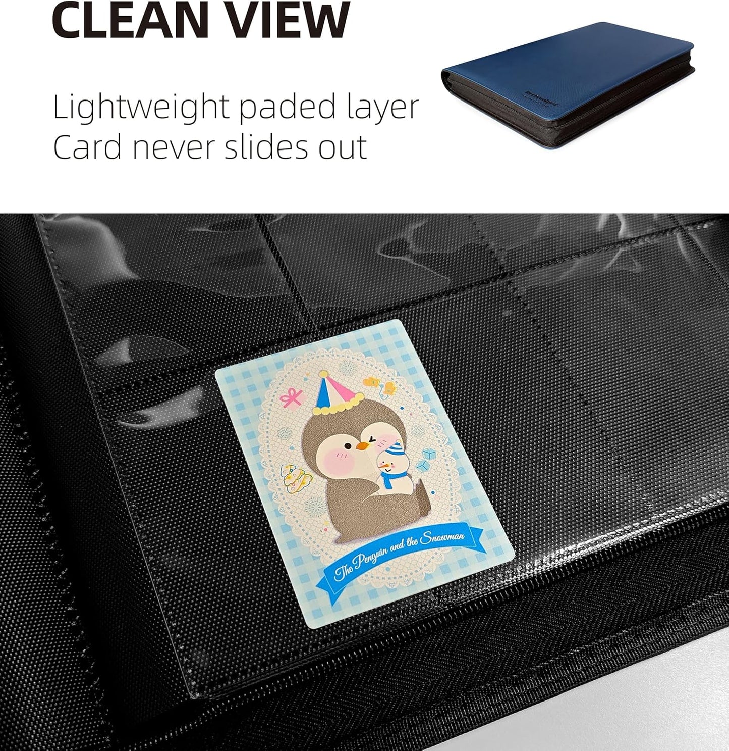 16 Pockets Premium Card Binder 1024 Cards Trading Card Binders Side Load Card Storage Display Album(16 Pocket 1024 Card Slot,Blue)