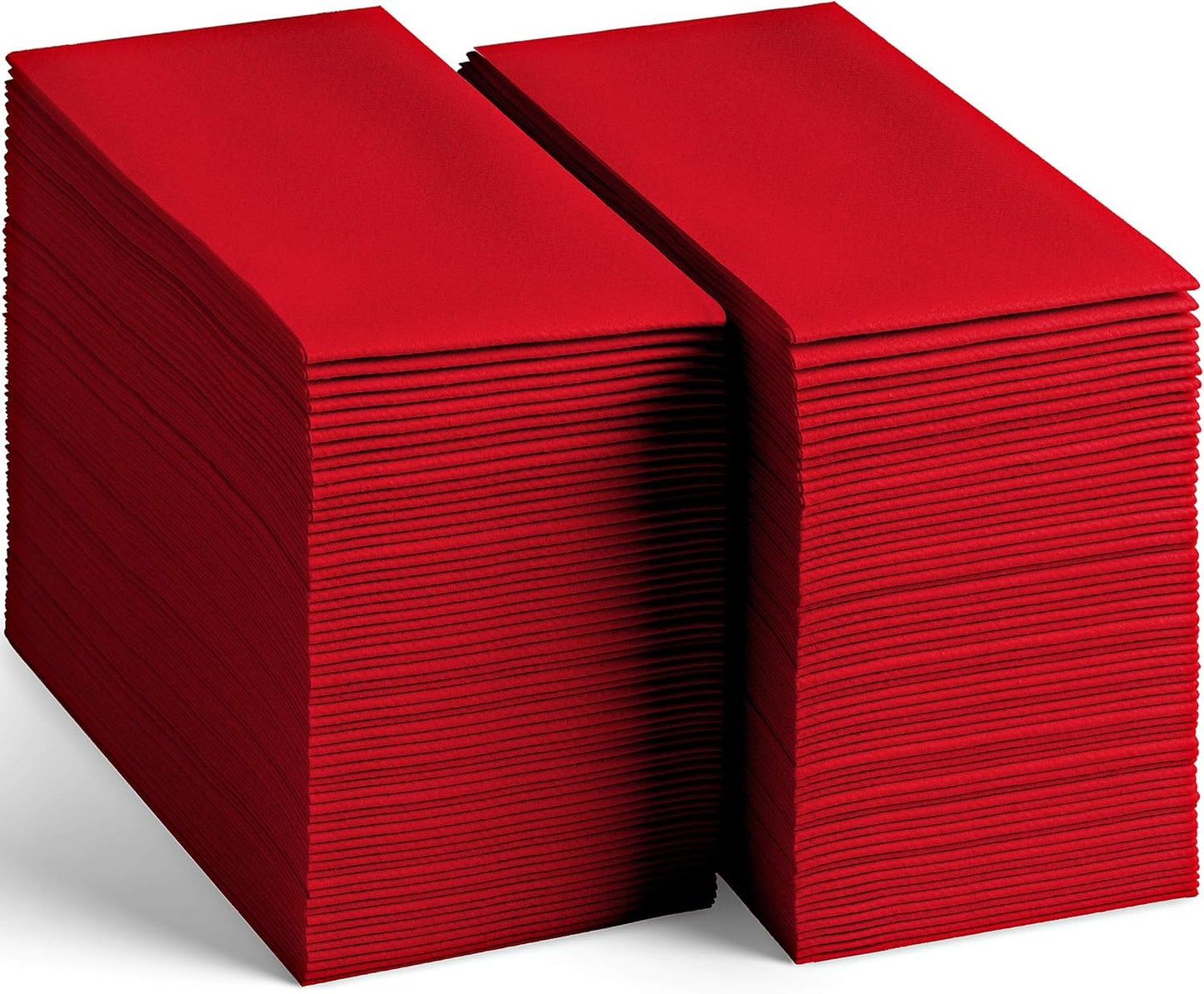 200-Pack Disposable Linen-Feel Red Napkins, 12" x 17" Cloth-Like Paper Dinner Napkins For Wedding, Bathroom, Party Or Event