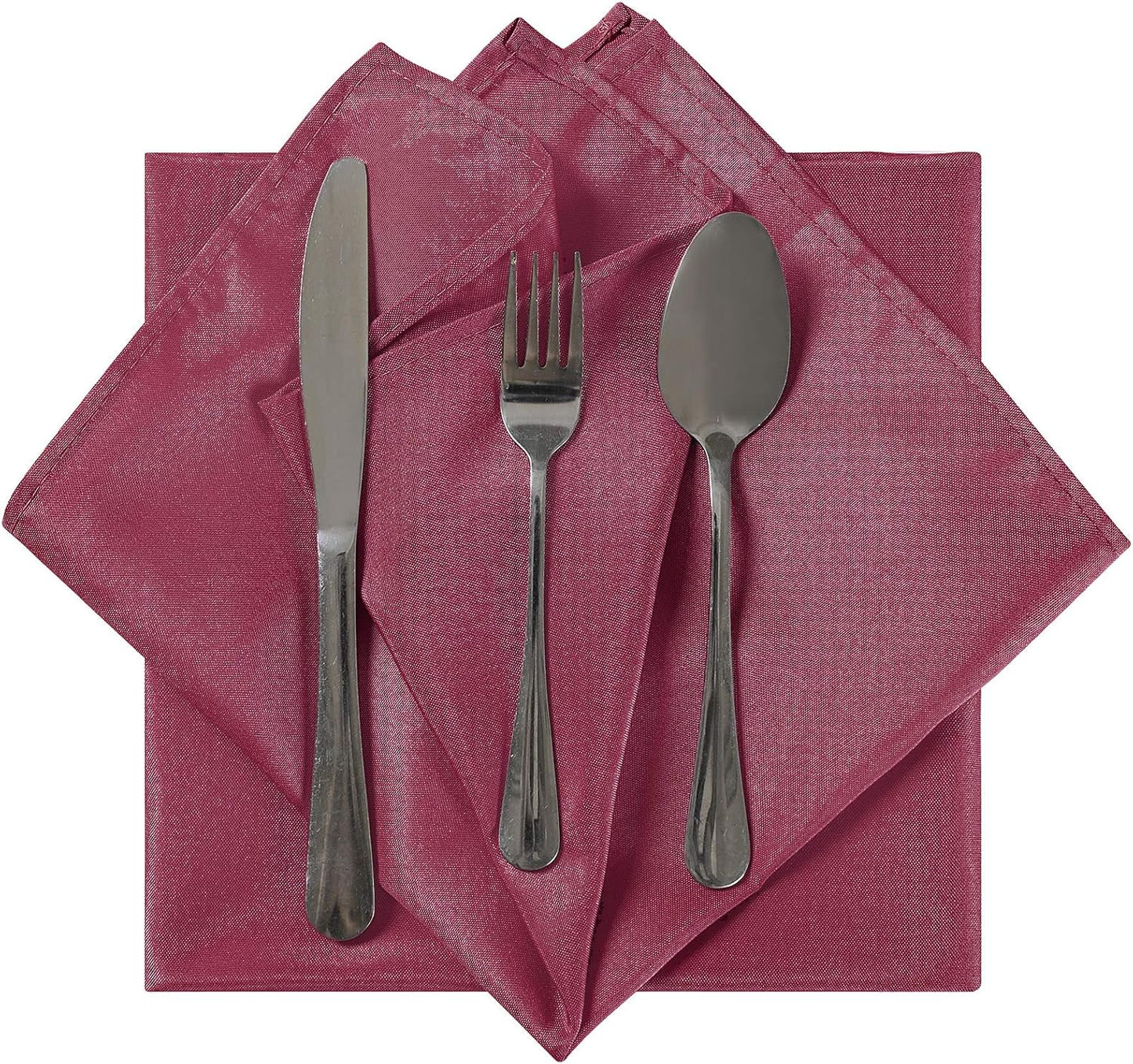 Cloth Napkins 20x20 inch Washable Polyester Dinner Napkins Soft Table Napkins for Wedding Party Dining Banquet(Burgundy,25PCS)