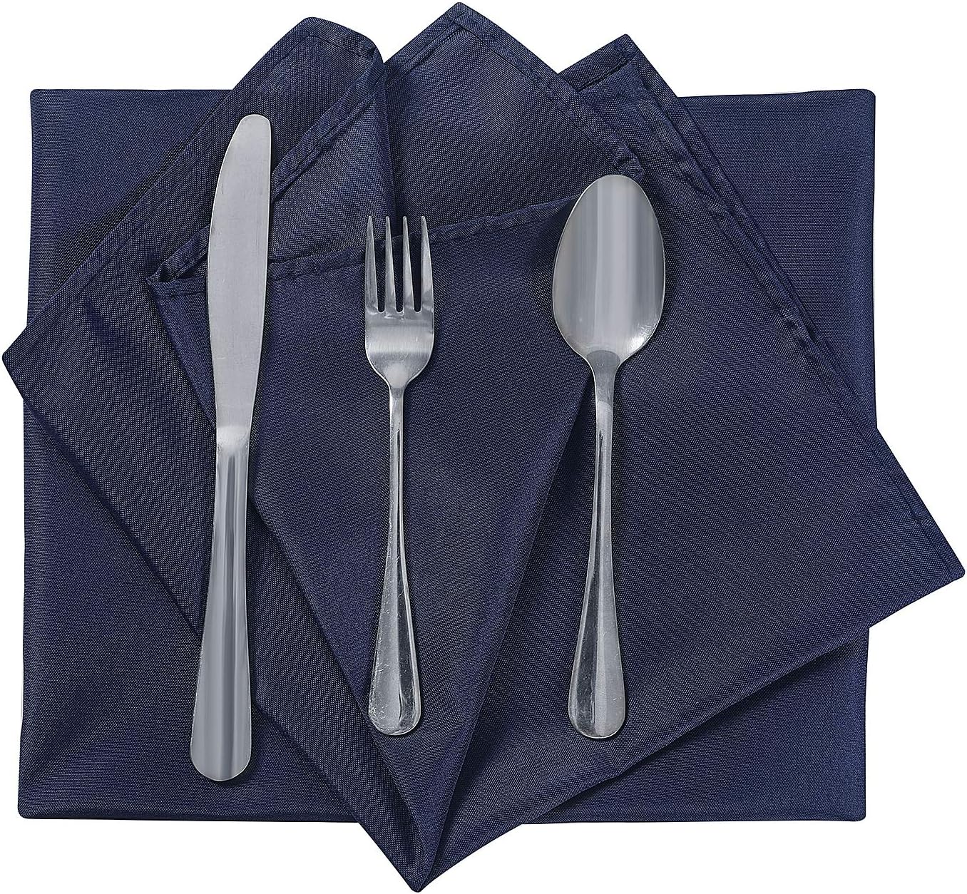 Cloth Napkins 17x17 inch Washable Polyester Dinner Napkins Soft Table Napkins for Wedding Party Dining Banquet(Navy,50PCS)
