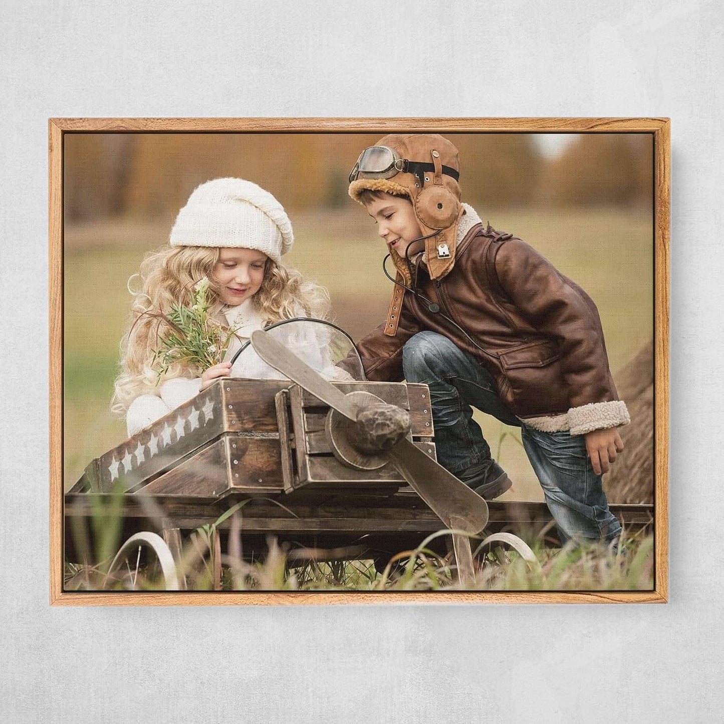 Personalized Custom Canvas Prints: Photo On Canvas (Light Brown, 11x14) Transform Your Photos into Stunning Framed Wall Art Digitally Printed Photo To Canvas Ideal for Home Decor, Gifts Keepsakes.