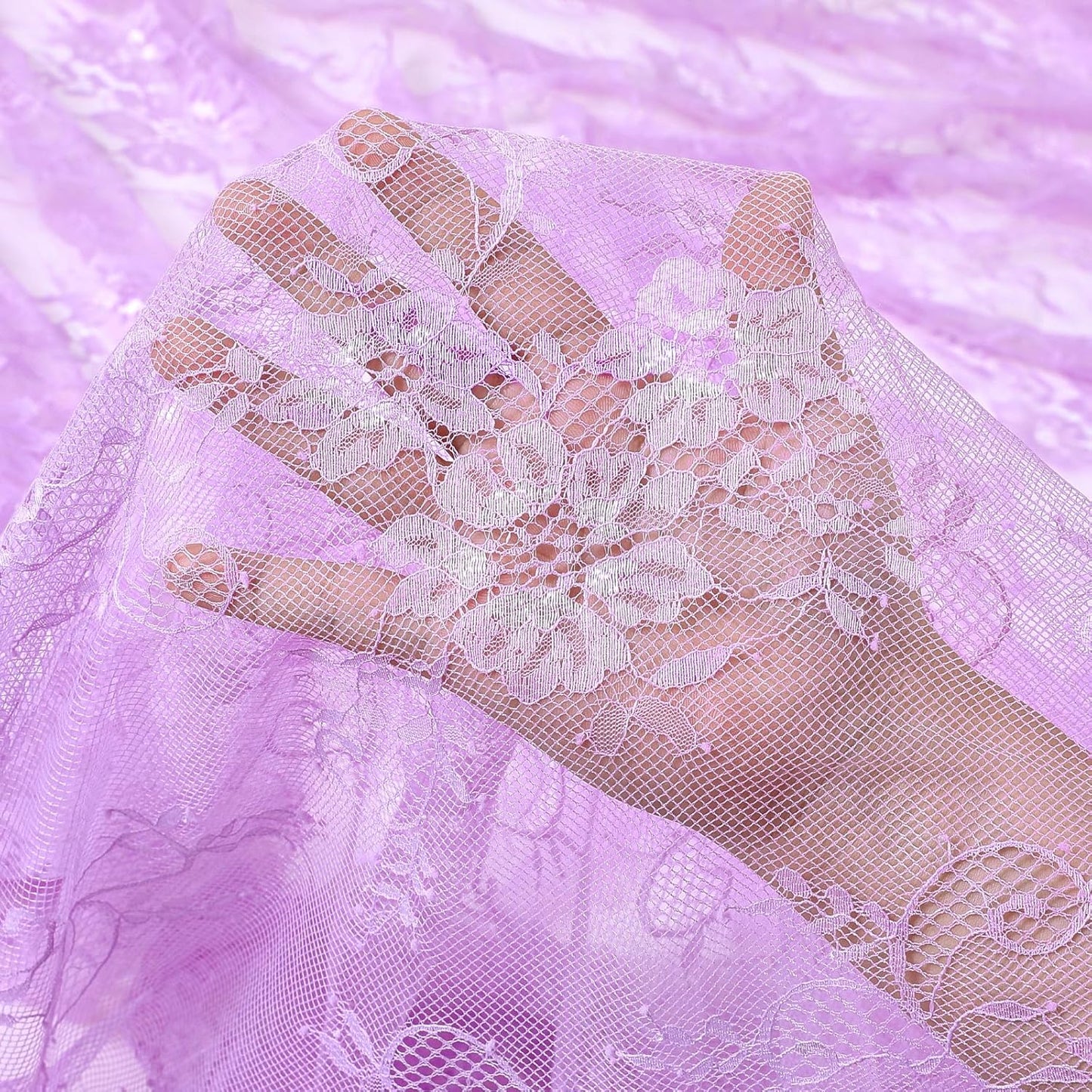 Light Purple Tablecloth Outdoor Lace Table Fabric 2pcs 60x120 Inch for Farmhouse Rustic Wedding Bridal Shower Party Decoration Rectangle Overlay Vintage Embroidered Reception Table Cloth Decor