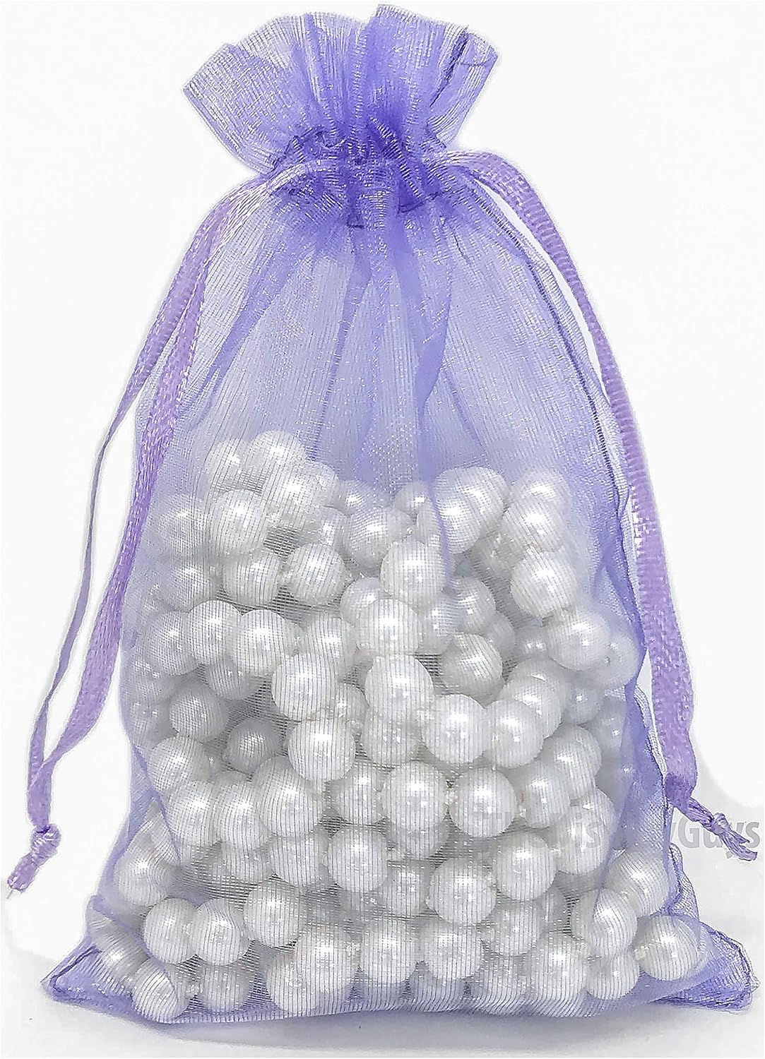 TheDisplayGuys 100-Pack 4x6 Lavender Sheer Organza Gift Bags with Drawstring, Jewelry Candy Treat Wedding Party Favors Mesh Pouch