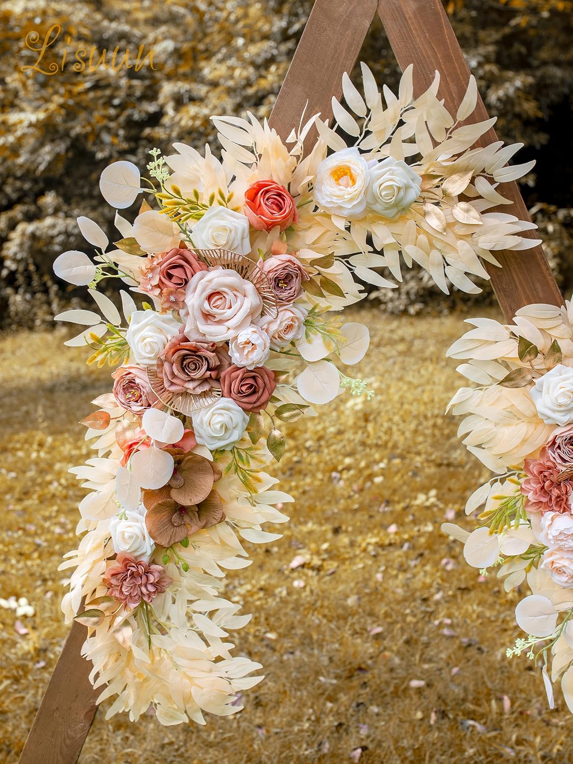 Wedding Arch Flowers, Artificial Flowers for Decoration, Large Flower Swag for Boho Styles Wedding Ceremony Floral Decor - Pack of 2