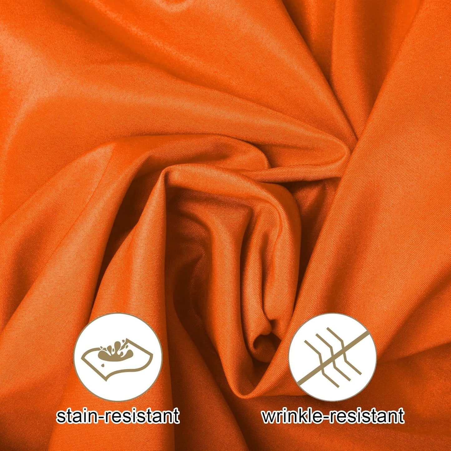 Ascoza 2pack 60x120 Inch Orange Rectangular Tablecloth 6 Feet Table Cloth in Polyester Fabric for Wedding/Banquet/Restaurant/Parties