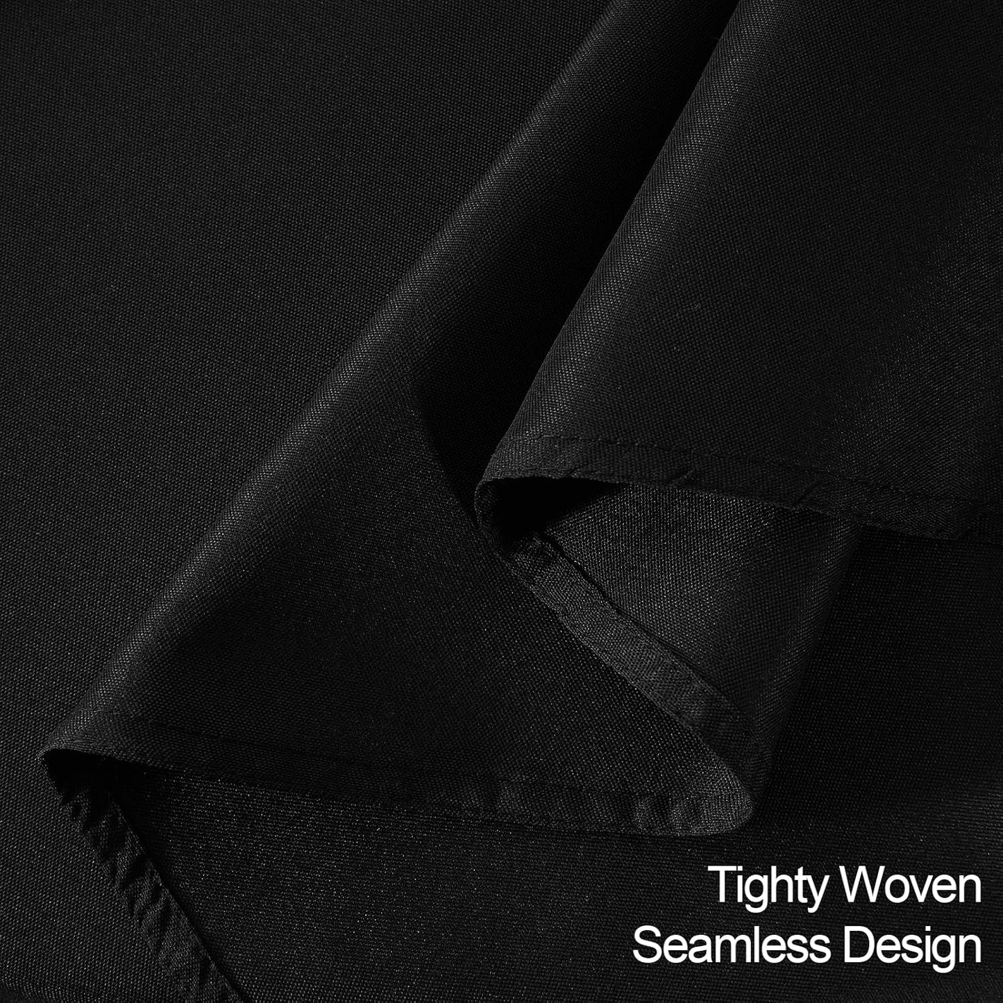 EMART Round Tablecloth Black (1 Pack) 120 inch Circular Polyester Table Cover for Wedding Decor, Birthday Party, Banquet and Formal Events