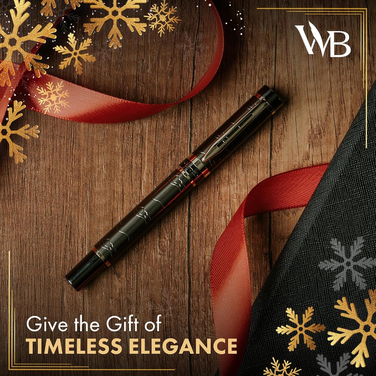 Wordsworth & Black Primori Fountain Pen Set [Gunmetal Gold]; Extra Fine Nib, Gift Case, 24 Ink Cartridges, Refill Converter, Manual; Journaling, Calligraphy, Smooth Writing Pens; Left and Right Handed