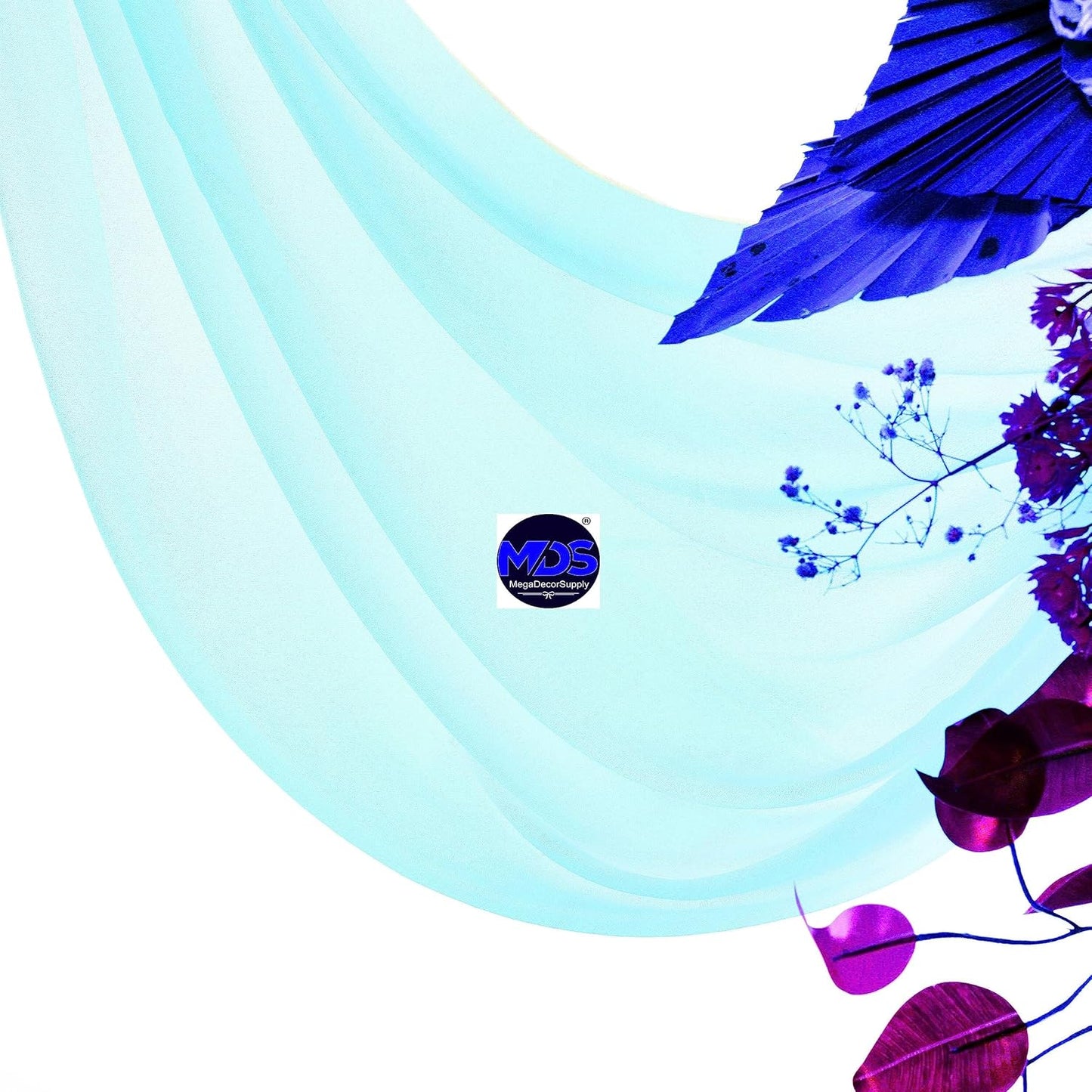 MDS Halloween Chiffon Draping Fabric - 1 Panel, 30" Wide x 75ft Long - Sheer Spooky Arbor & Canopy Drapery for Haunted House Backdrops, Party Ceilings, DIY Costumes & Themed Events - Teal