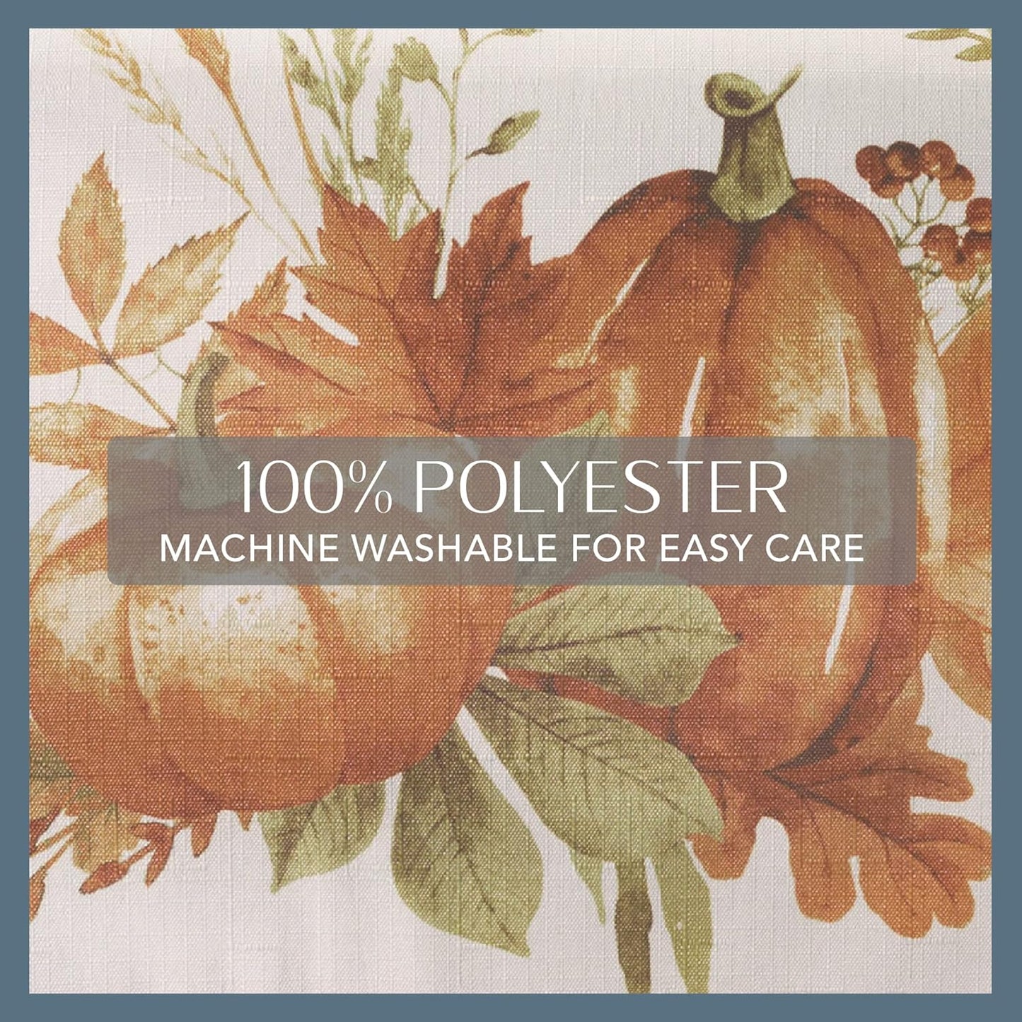 Elrene Home Fashions Autumn Pumpkin Grove Wrinkle Resistant Tablecloth, 70" Round, Multi Color