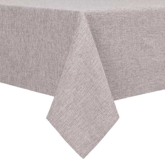 Hiasan Faux Linen Square Tablecloth - Wrinkle and Stain Resistant Washable Table Cloth for Kitchen Dining Room Holiday Table Cover for Party Dinner, Stone, 54 x 54 Inch