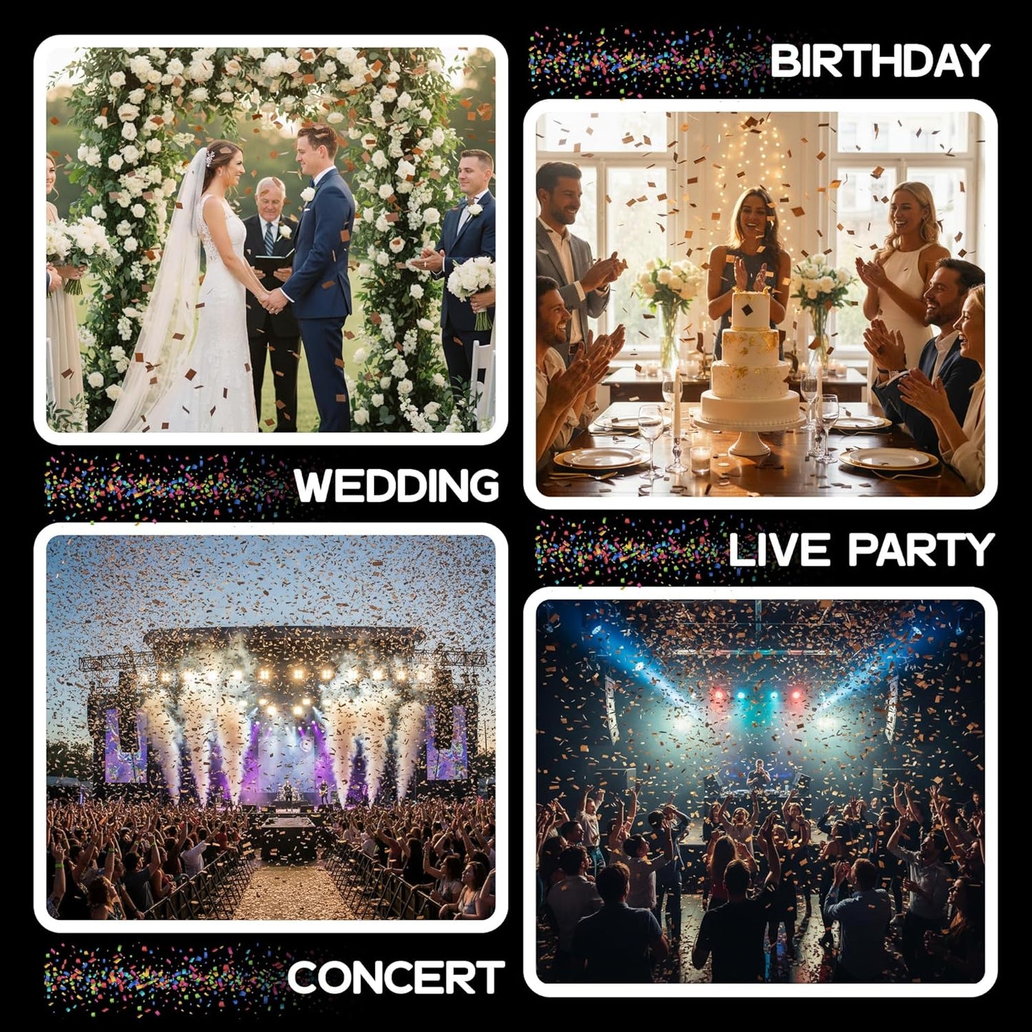 Ultimate Confetti, Brown Biodegradable Confetti - Rectangular Fluttering Tissue Paper Confetti for Cannon and Launcher use – Mother’s Day Confeti, Wedding, Parties and Live Events - 1 lb, 16 oz