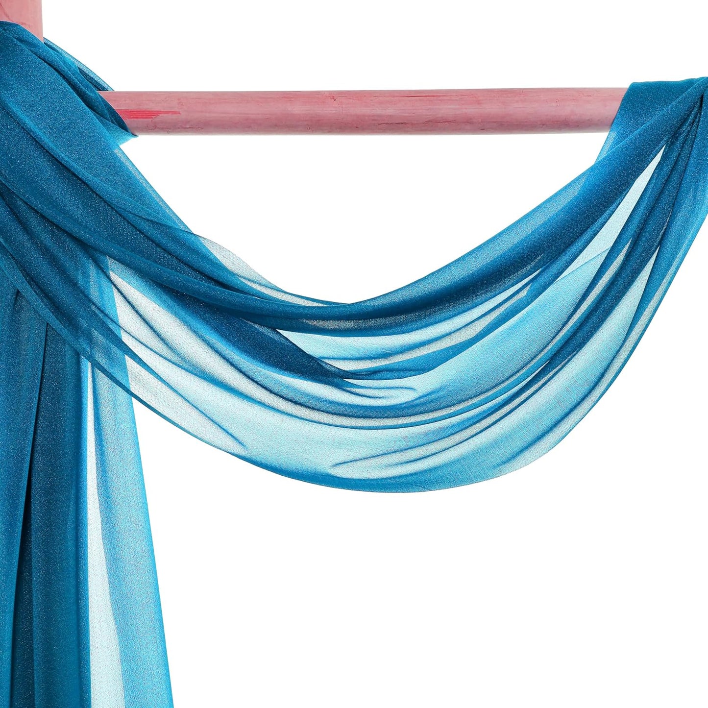 VDS Pack of 1 Panel (30 Inch X 40 Feet) Wedding Arch Draping Fabric Sheer Chiffon Fabric Drapery for Wedding Ceremony Reception Swag Backdrop Canopy Chuppah ARBO Altars Decoration (Dark Teal)