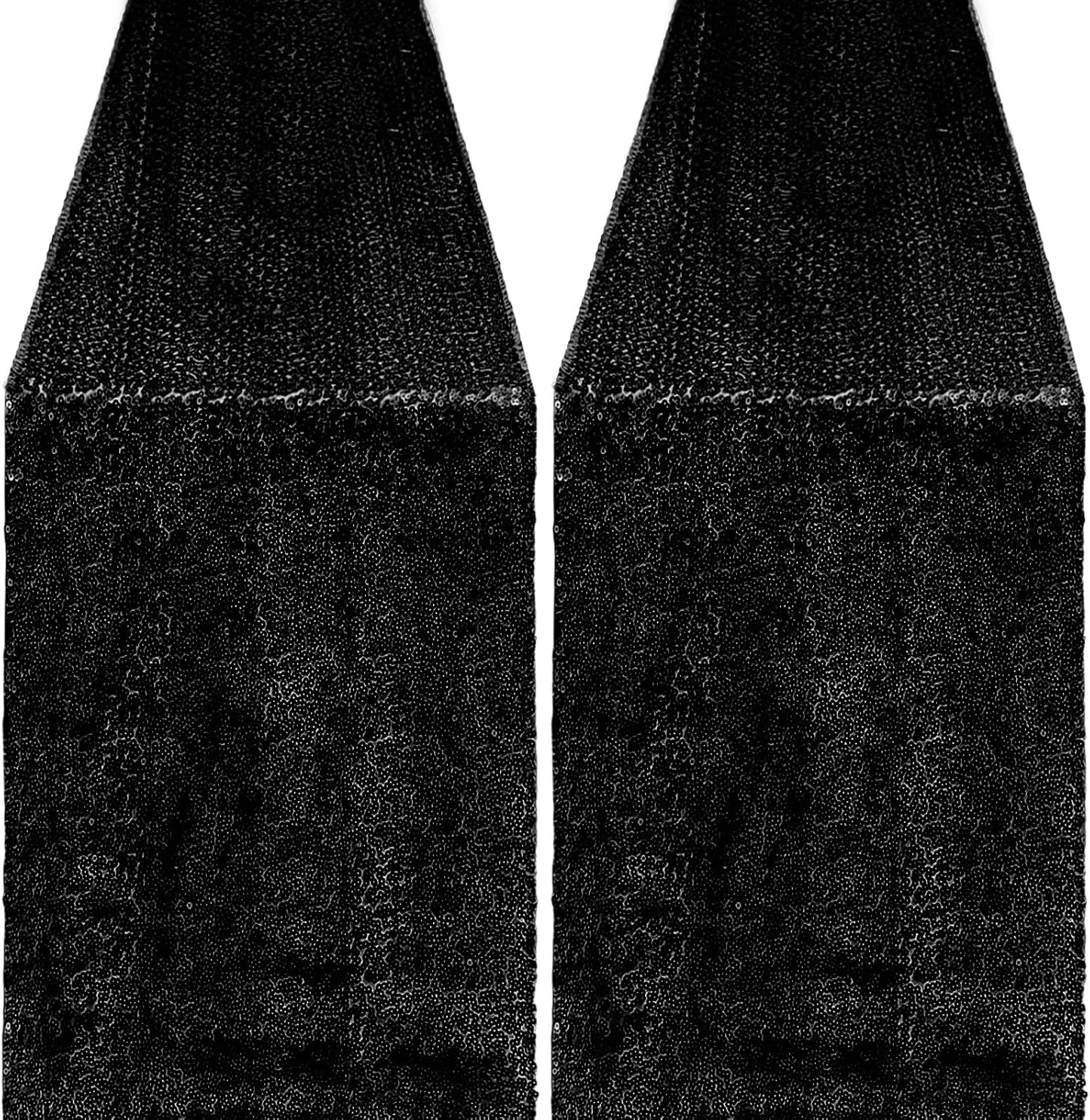 2 Packs 12 x 72 inches Sequin Table Runner, Black Glitter Table Runner for Birthday Party Supplies Wedding Engagement Baby Shower Holiday Celebration Event Decorations
