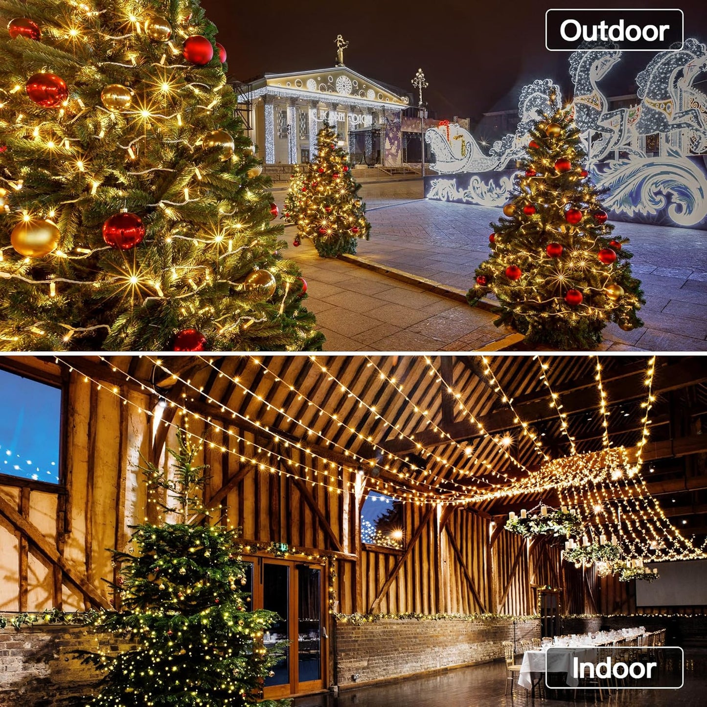 328 FT 1000 LED Christmas Lights Outdoor, Warm White Christmas Lights with Remote, 8 Modes String Lights Plug in Twinkle Fairy Light for Classroom Party Wedding Holiday Decor