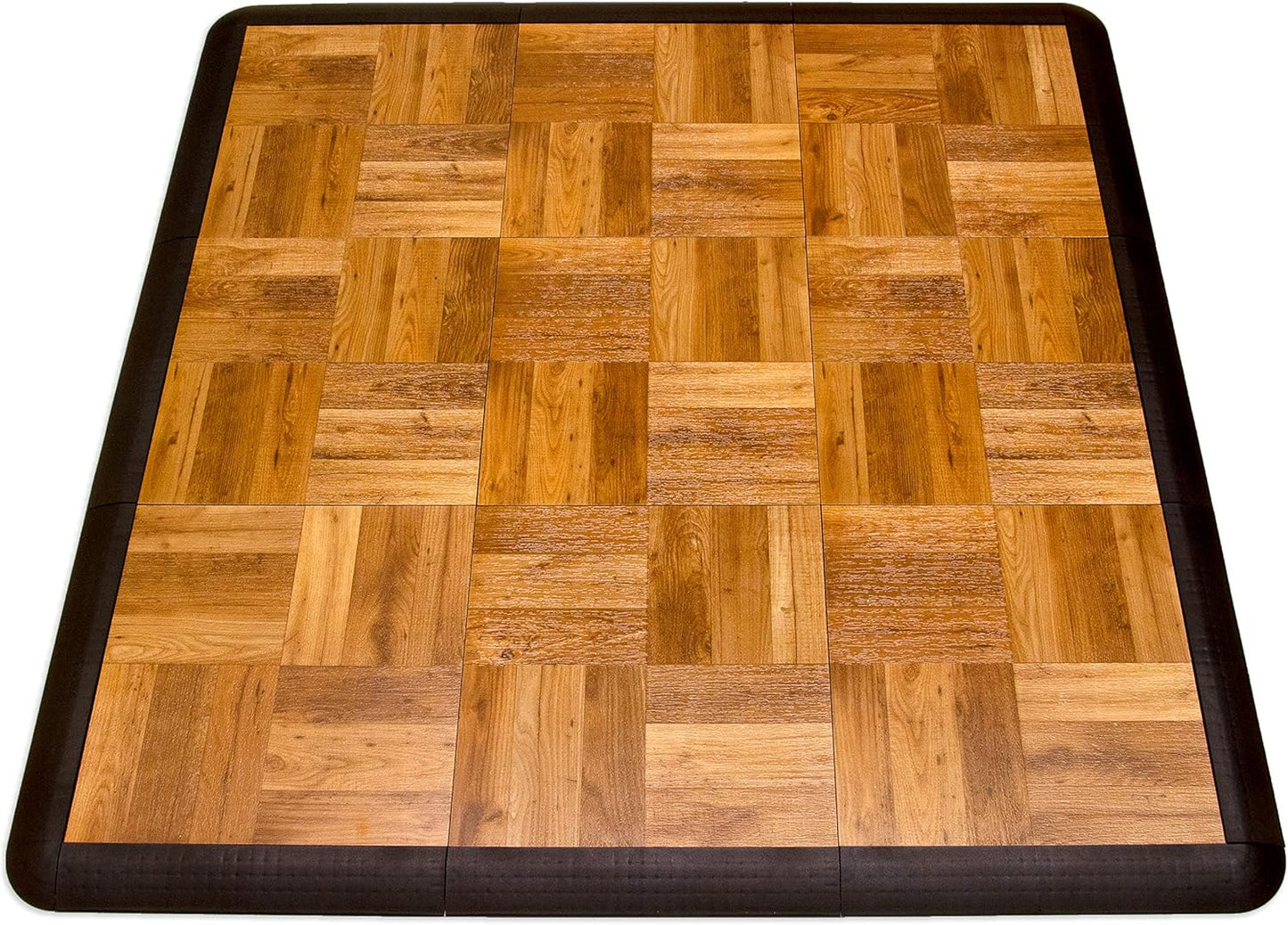 Big Floors 3X3OAKFLOOR Interlocking Lightweight Plastic Modular Dance Floor Kit (3' x 3'), Oak, 21 Piece