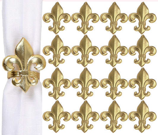 Gold Napkin Rings - Set of 12 | Elegant Metal Serviette Holders for Cloth Napkins | Durable & Reusable Table Decor for Dining, Weddings, Parties, Holidays & Special Events - ALPHA Living HOME