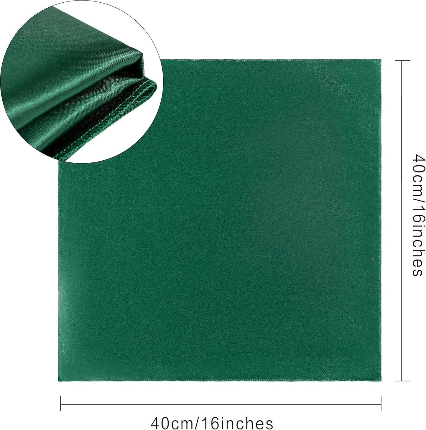 36 Pack Square Satin Dinner Napkins, 16x16 Inches Silky Soft Smooth Table Cloth Napkins for Restaurant Weddings Banquet Party Decoration, Blackish Green