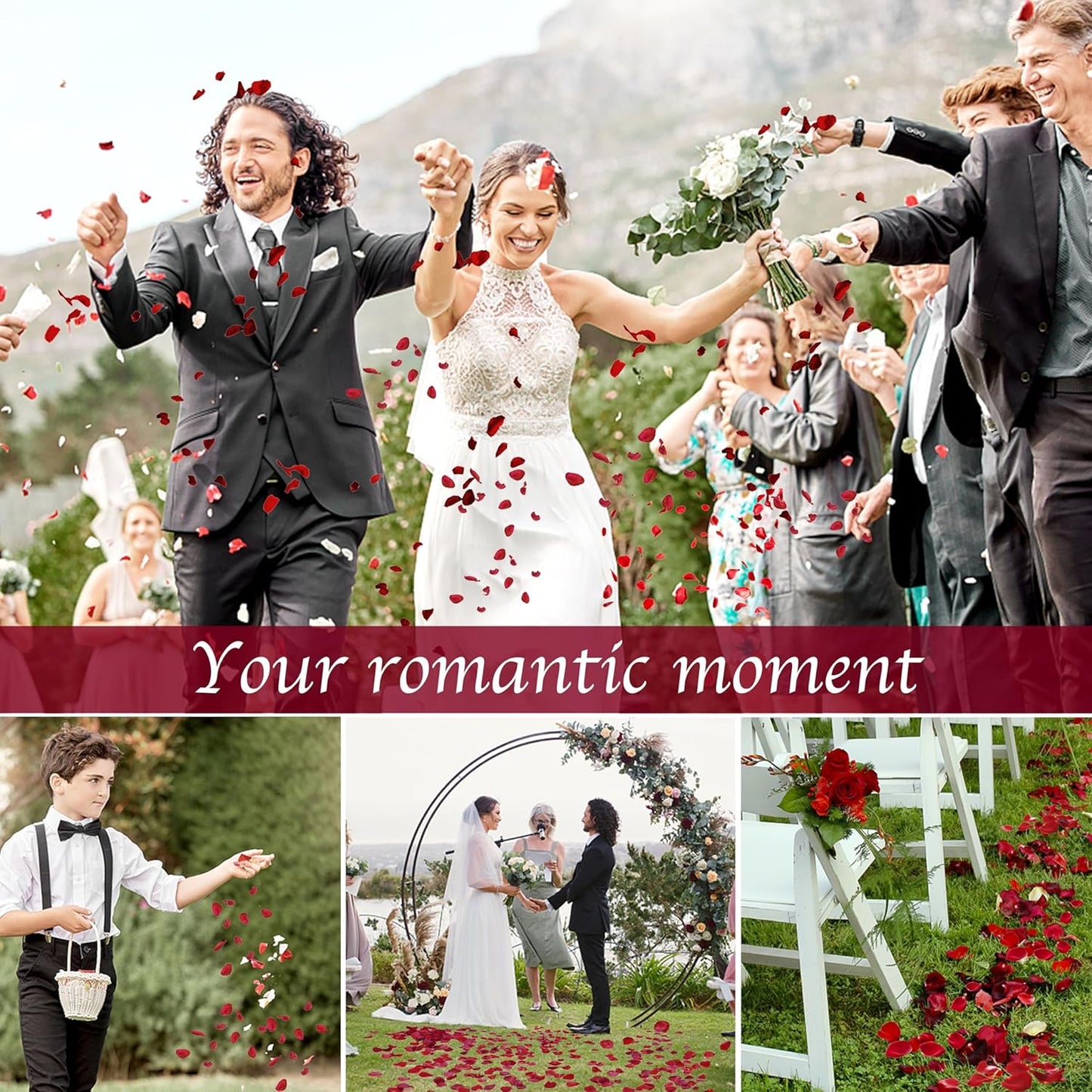 300 PCS Dried Real Red Rose Flower Petals Confetti for Wedding, 2.82oz Preserved Freeze Flower Girl Petals for Romantic Night Wedding Proposal Centerpeice Shower Party Decor