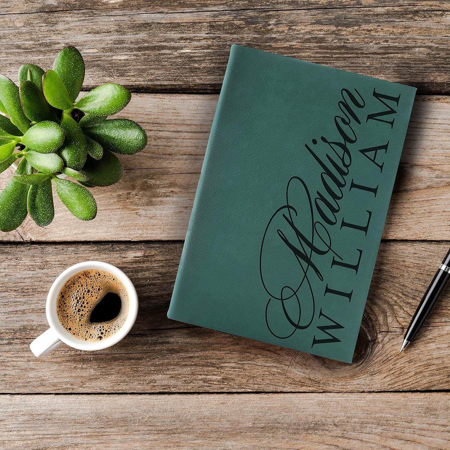 Personal Leather Journal Notebooks | 12 Design, 9 Color - Gray | Journal for Women, Men - Custom Notebook to Write in - Diary for Girls, Women - Personalized Gift Idea for Girl, Boy, Mom and Dad