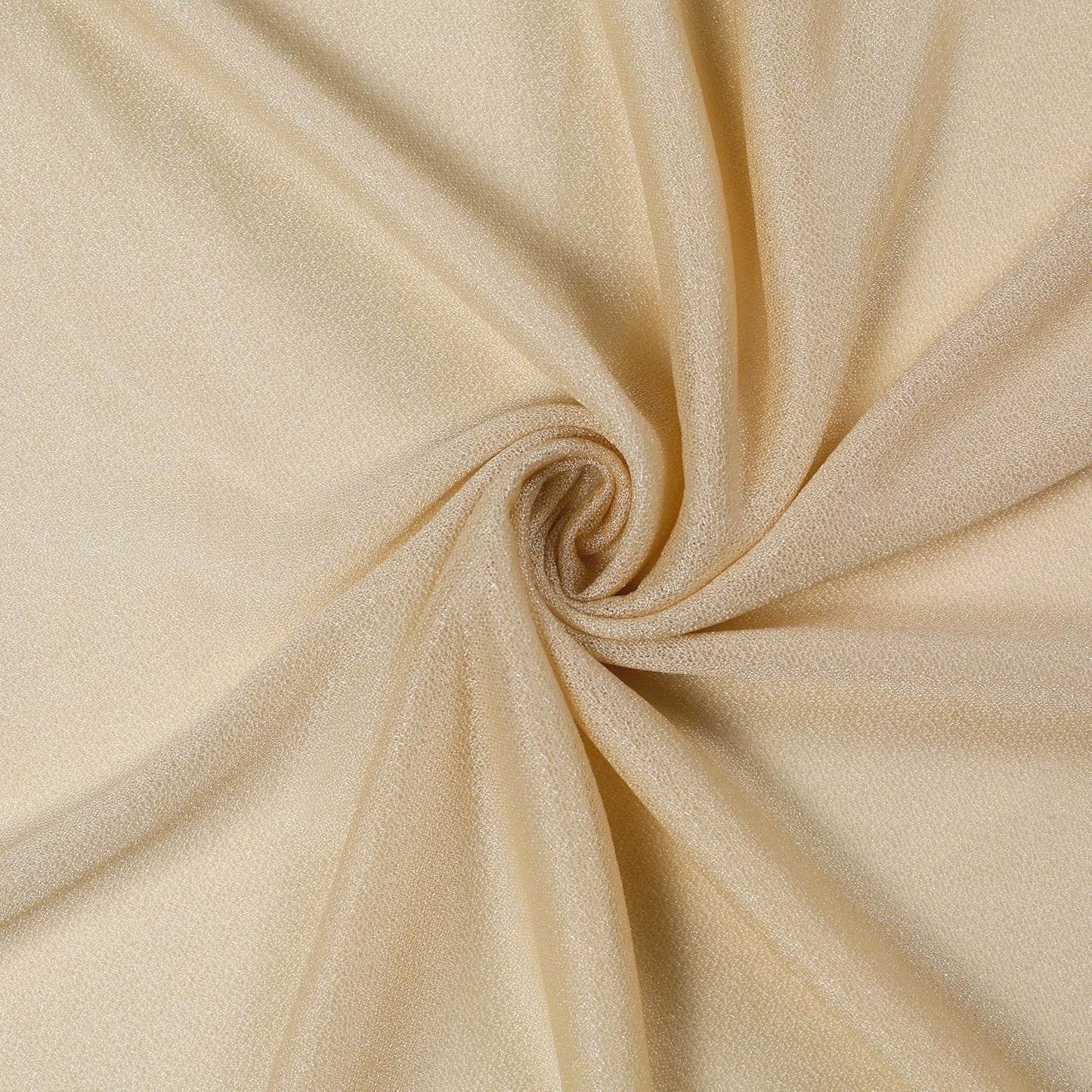 VDS Pack of 2 Panel (30 Inch X 20 Feet) Wedding Arch Draping Fabric Sheer Chiffon Fabric Drapery for Wedding Ceremony Reception Swag Backdrop Canopy Chuppah ARBO Altars Decoration (Champagne)