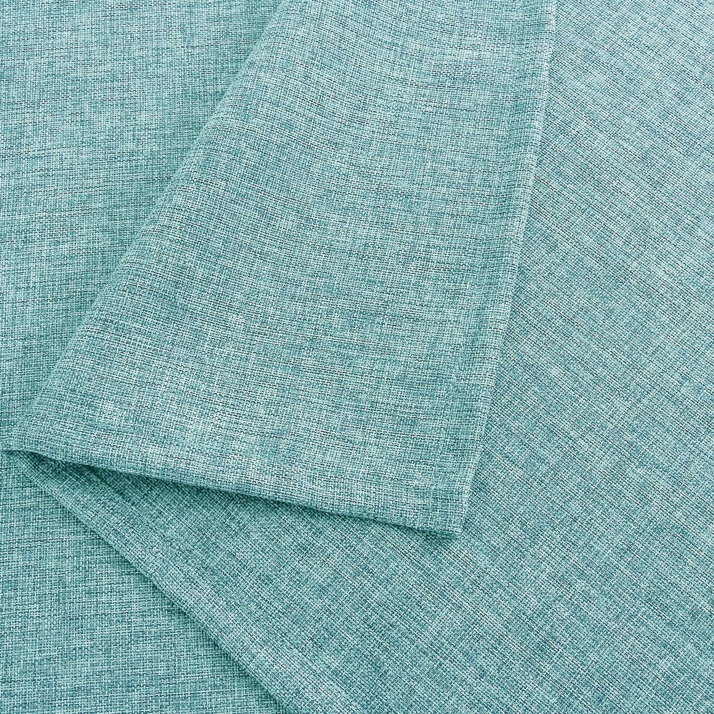 Hiasan 2 Pack Faux Linen Rectangle Tablecloth - Wrinkle and Stain Resistant Washable Table Cloth for Kitchen Dining Room Holiday Table Cover for Party Dinner, Aqua, 54 x 108 Inch