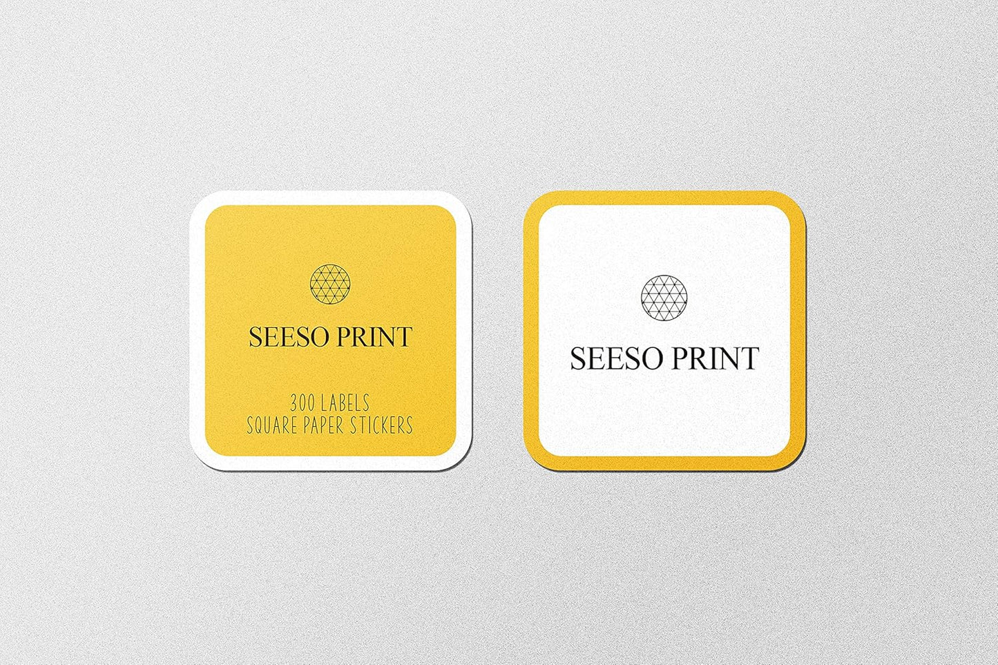 300 pcs Premium Custom Stickers Uncoated Paper 2 inch Square - Personalized Stickers for Businesses with Logo and Name